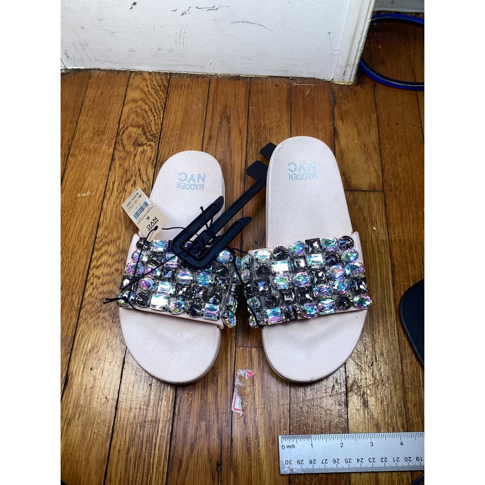 Madden NYC Women's Embellished Lug Footbed Sandals